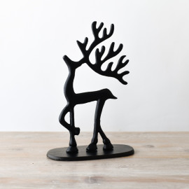 Standing Black Reindeer Ornament 30cm Modern Christmas Decoration