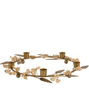 Woodland Berry Leaf Candle Ring Gold