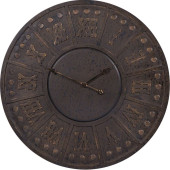 Vintage Outdoor Roman Numeral Wall Clock – Antique Finish