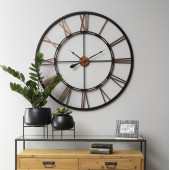 Oversized Metal Skeletal Wall Clock 