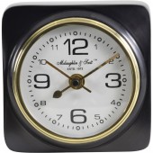 Aluminium Black Square Mantel Clock