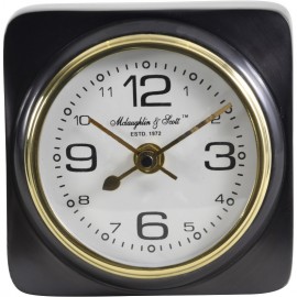 Aluminium Black Square Mantel Clock