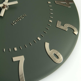 Olive Green Wall Clock – Modern Home Décor 