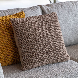 Pom Pom Cushion Taupe