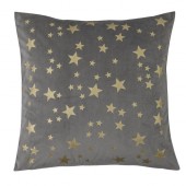Star Metallic Velvet Cushion Grey