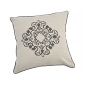 Augustine Small Square Embellished Cotton Cushion 