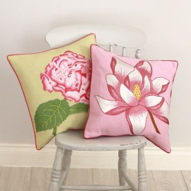 Embroidered Hydrangea Cushion 