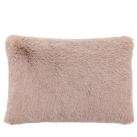 Faux Fur Cushion Dusky Pink Rectangle 