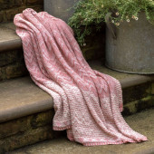 Knitted Herringbone Throw – Apricot