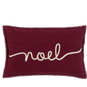 Heritage Noel Embroidered Cushion in Merlot | Christmas Cushion
