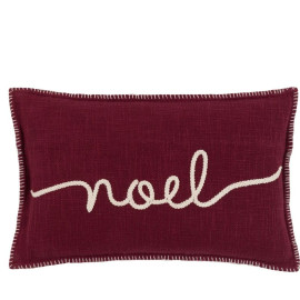 Heritage Noel Embroidered Cushion in Merlot | Christmas Cushion