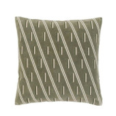 Noa Velvet Cushion Olive 45x45 | Embroidered Cotton Velvet | Feather Filled Home Decor