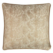 Snake Print Cushion Rust - Feather Insert Velvet Cushion