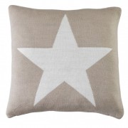 Star Knitted Cushion Taupe