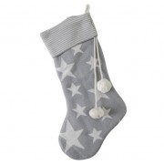 Star Knitted Stocking Grey 