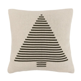 Woodland Tree Knit Cushion in Natural & Olive | Christmas Cushion