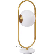 Orbital Glass Brass and Marble Table Lamp 