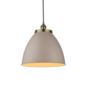 Franklin Pendant Light – Antique Brass & Taupe Finish