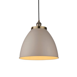 Franklin Pendant Light – Antique Brass & Taupe Finish