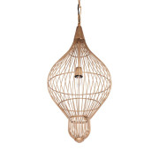 Teardrop Wire Pendant – Burnished Brass and Gold