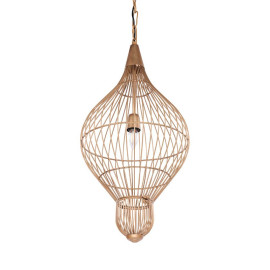 Teardrop Wire Pendant – Burnished Brass and Gold