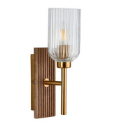 Wall Light – Dark Beechwood and Vintage Brass