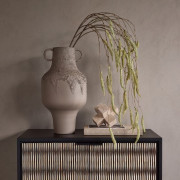Brown Textured Metal | Tall Decorative Vase