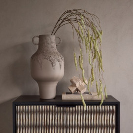 Brown Textured Metal | Tall Decorative Vase