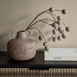 Large Brown Textured Metal Vase | Rustic Home Décor