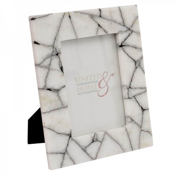 Black and White Marble 4x6 Photo Frame 