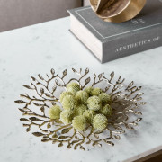 Floret Champagne Gold Brass Decorative Platter | Gold Home Decor