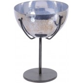 Metallic Platinum Round Bowl with Stand - Small