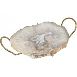 Natural Agate Gold Decorative Tray