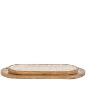 Wooden Serving Trays – Set of 2 Natural Mango Wood 