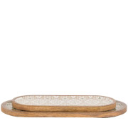 Wooden Serving Trays – Set of 2 Natural Mango Wood 