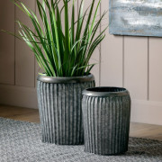 Greywell set of Two metal planters