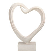 White Sculpted Heart Ornament – Contemporary Décor