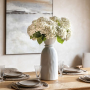 Elegant White Stoneware Bottle Vase 