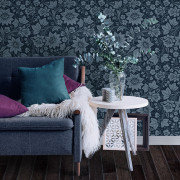Designer Wallpaper - Milana Graphite Blue 