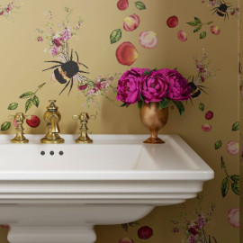 Designer Wallpaper - Bee Bloom Gold 